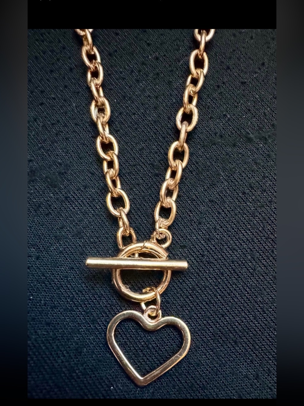 Women's Gold Heart Toggle Necklace